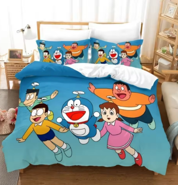 HOT Cartoon RoboCat Duvet Cover Cute D-Doraemons Bedding Sets Home Blue Printed Pillowcase Set Various sizes