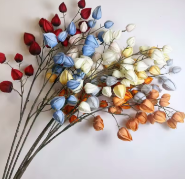 Chic Artificial Coco Pod Branches Faux Lantern Silk Fruit Flowers DIY Home Wedding Office Party Decor Indoor Outdoor Photography