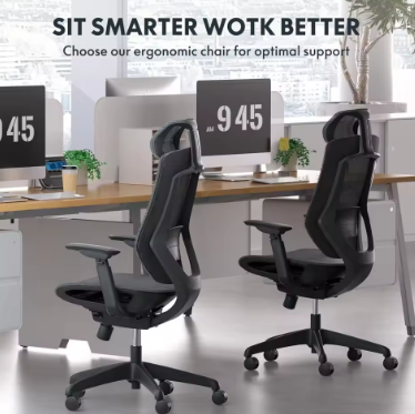 Big and Tall Office Chair Heavy Duty,4D Armrest Mesh Ergonomic Home Office Chair with High Back,Tilt Function, 360°Swivel Wheels